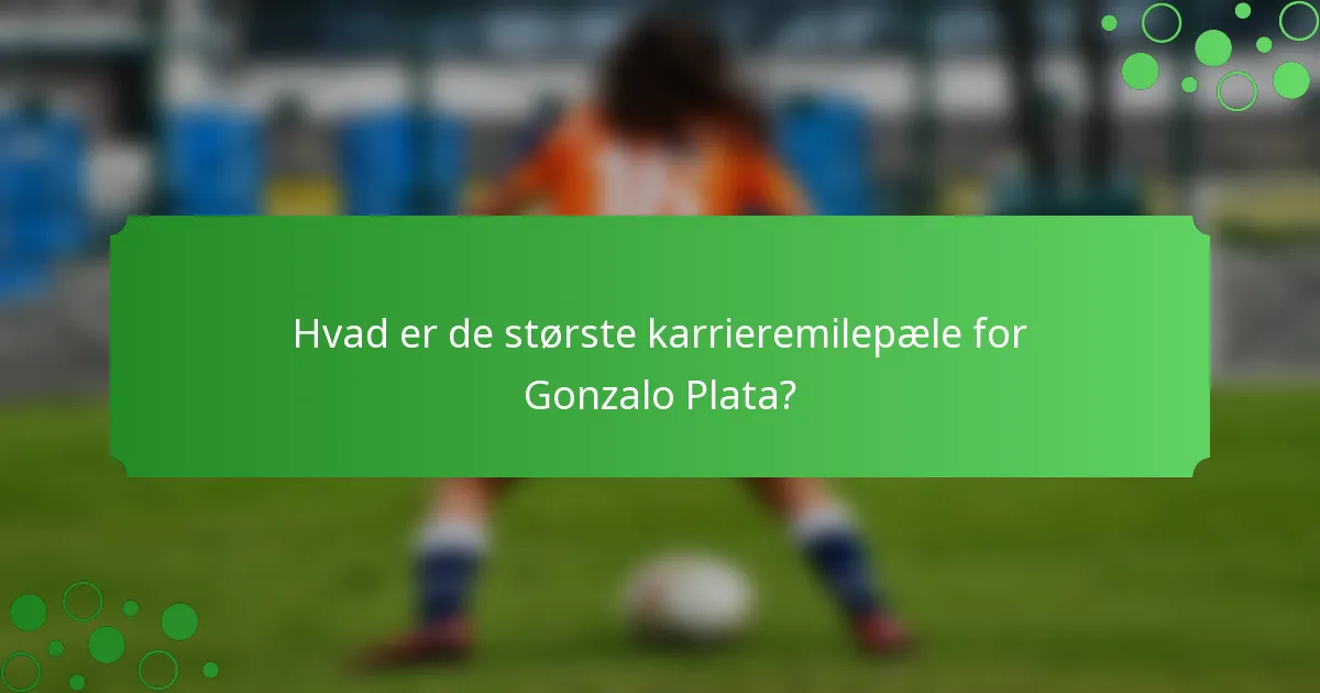 Hvad er de største karrieremilepæle for Gonzalo Plata?