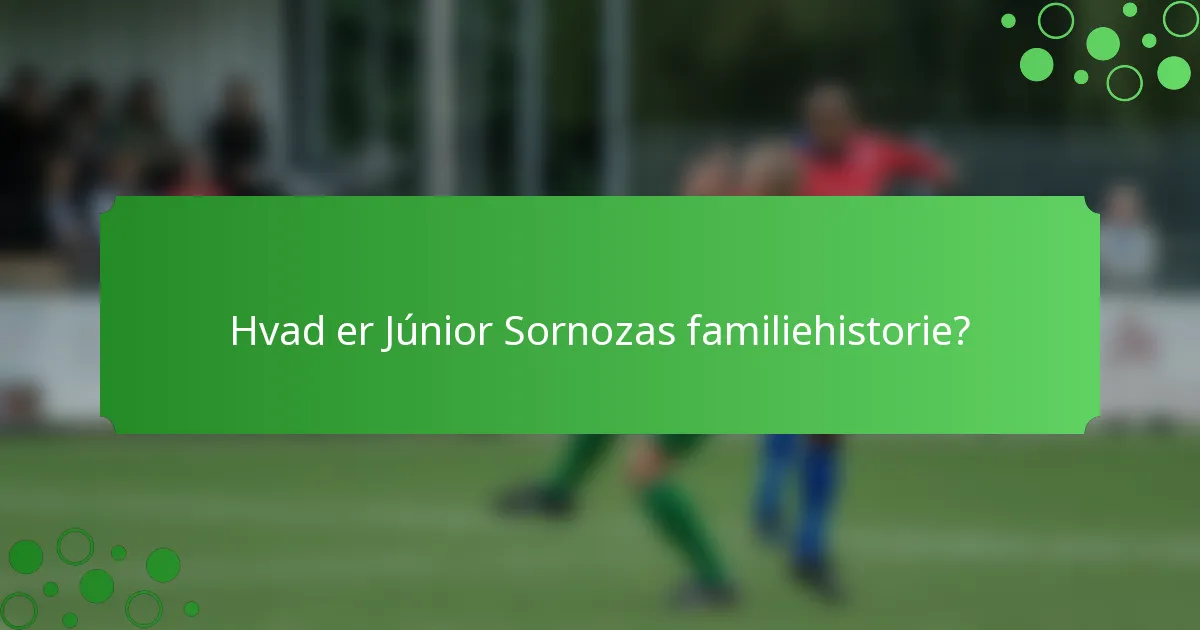 Hvad er Júnior Sornozas familiehistorie?