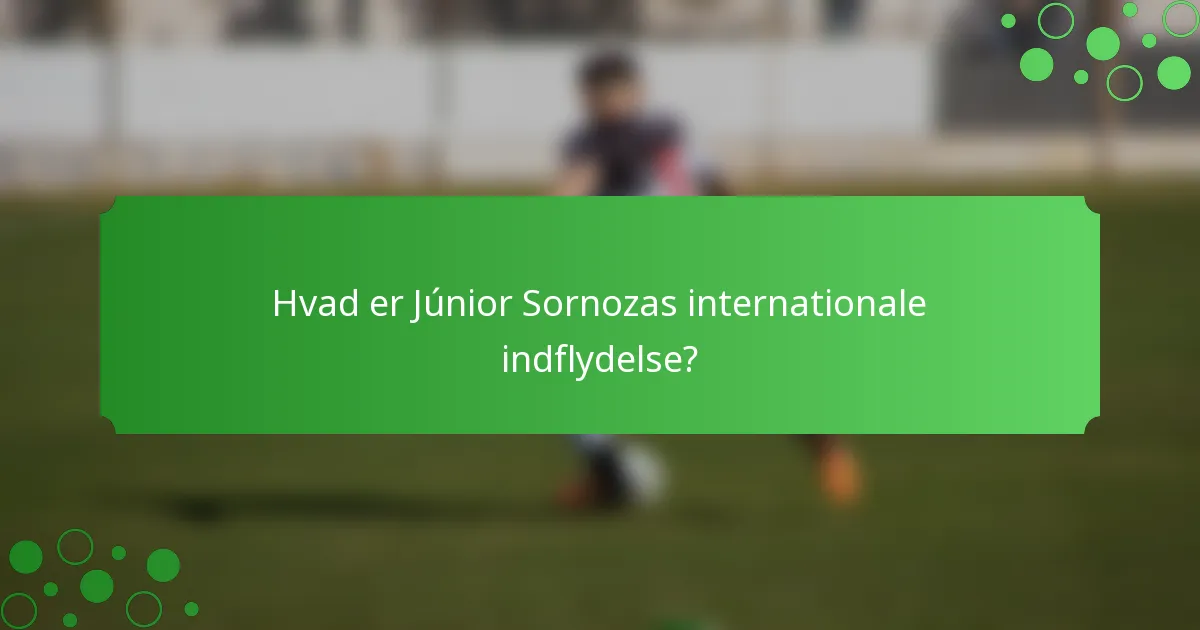 Hvad er Júnior Sornozas internationale indflydelse?