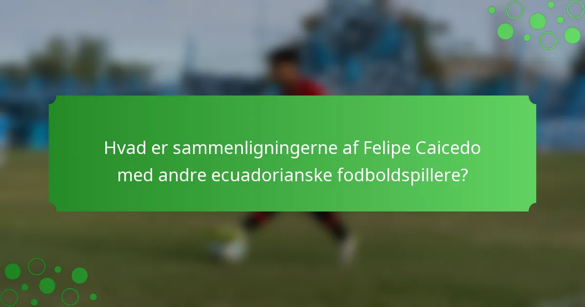Hvad er sammenligningerne af Felipe Caicedo med andre ecuadorianske fodboldspillere?