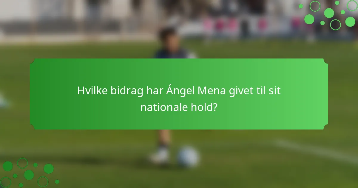 Hvilke bidrag har Ángel Mena givet til sit nationale hold?