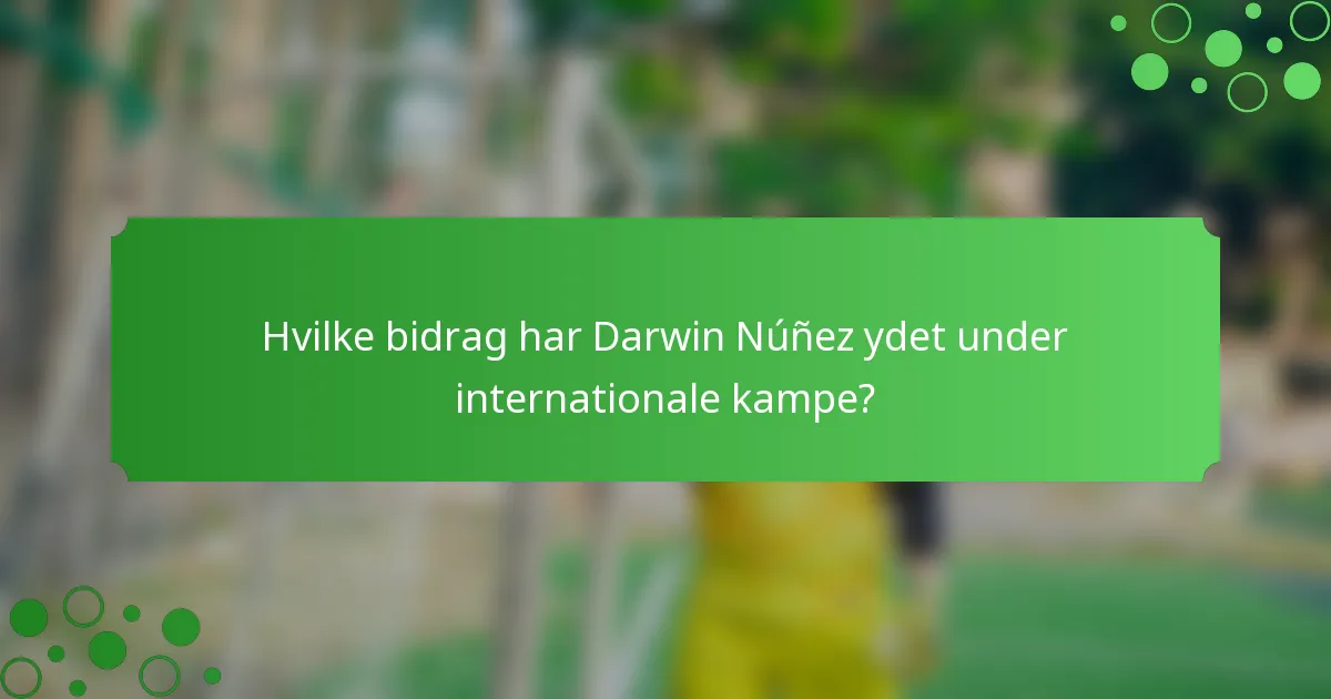 Hvilke bidrag har Darwin Núñez ydet under internationale kampe?
