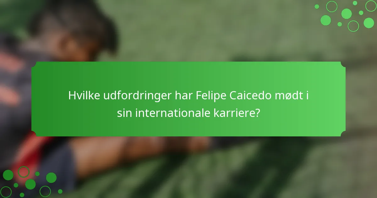 Hvilke udfordringer har Felipe Caicedo mødt i sin internationale karriere?