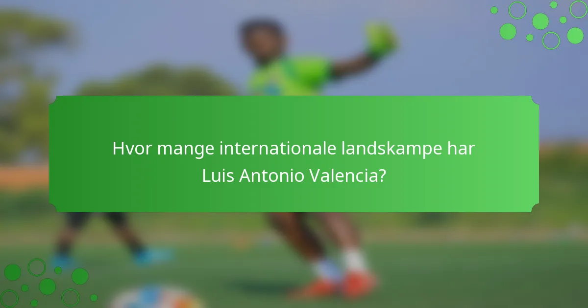 Hvor mange internationale landskampe har Luis Antonio Valencia?