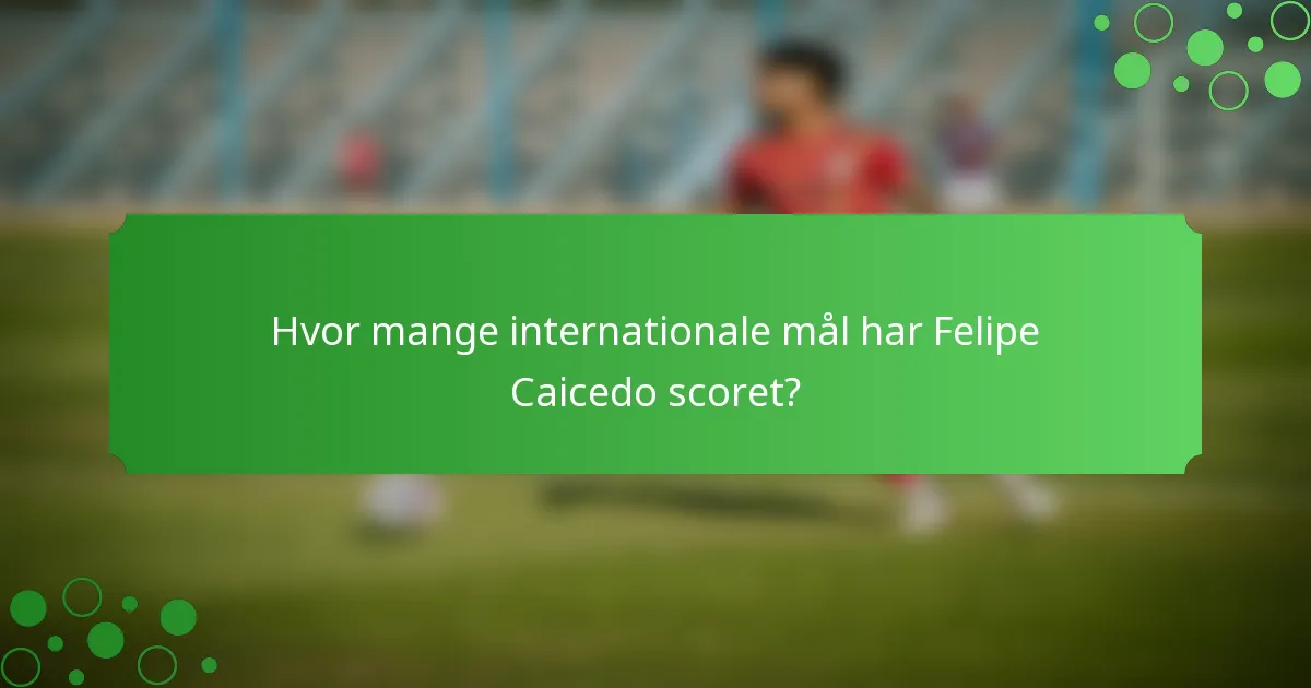 Hvor mange internationale mål har Felipe Caicedo scoret?