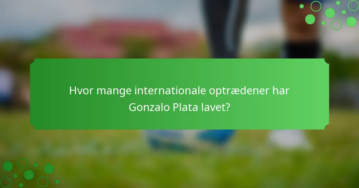Hvor mange internationale optrædener har Gonzalo Plata lavet?