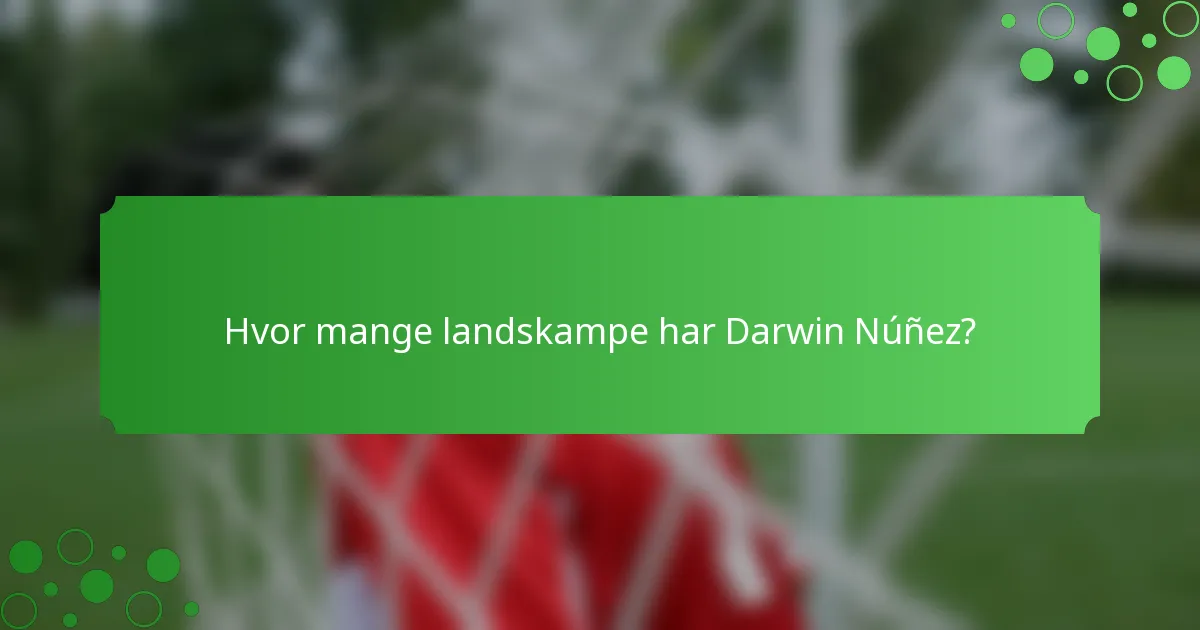 Hvor mange landskampe har Darwin Núñez?