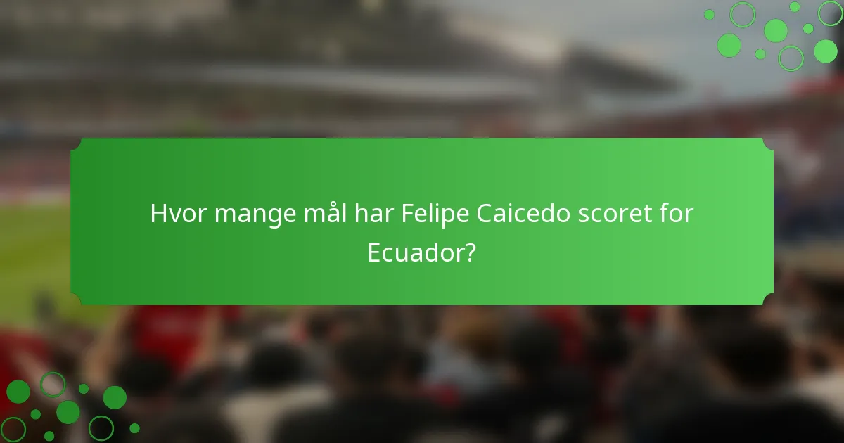 Hvor mange mål har Felipe Caicedo scoret for Ecuador?