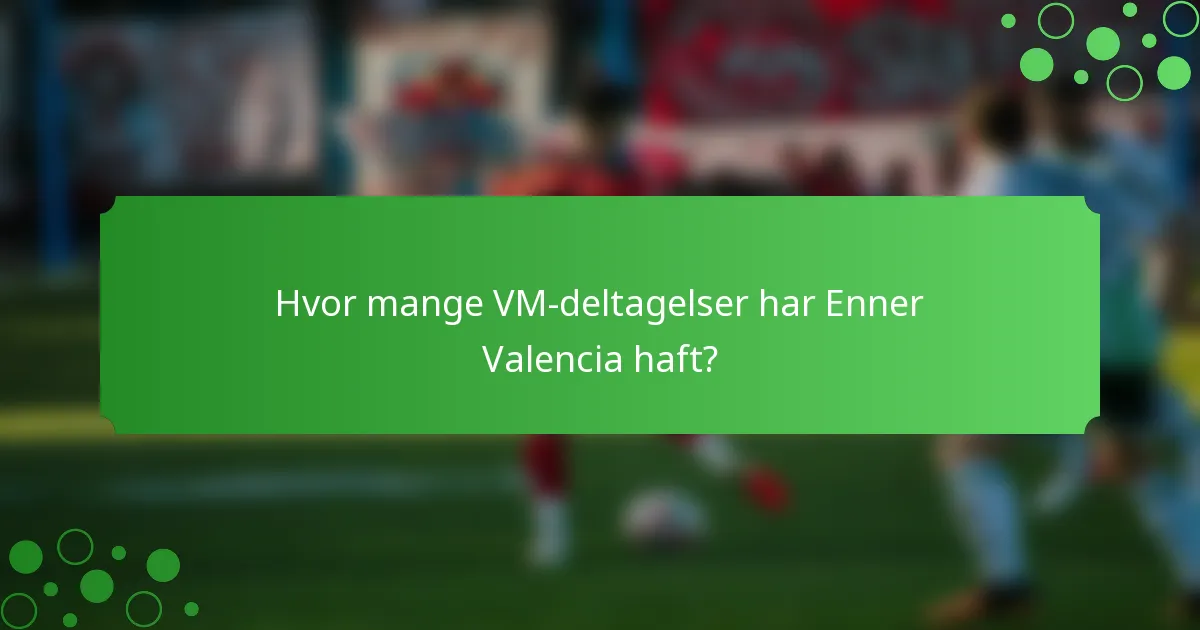 Hvor mange VM-deltagelser har Enner Valencia haft?