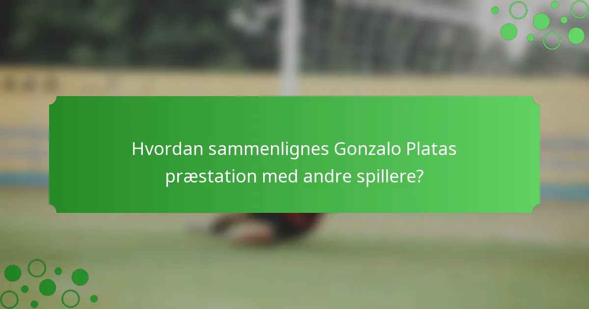Hvordan sammenlignes Gonzalo Platas præstation med andre spillere?
