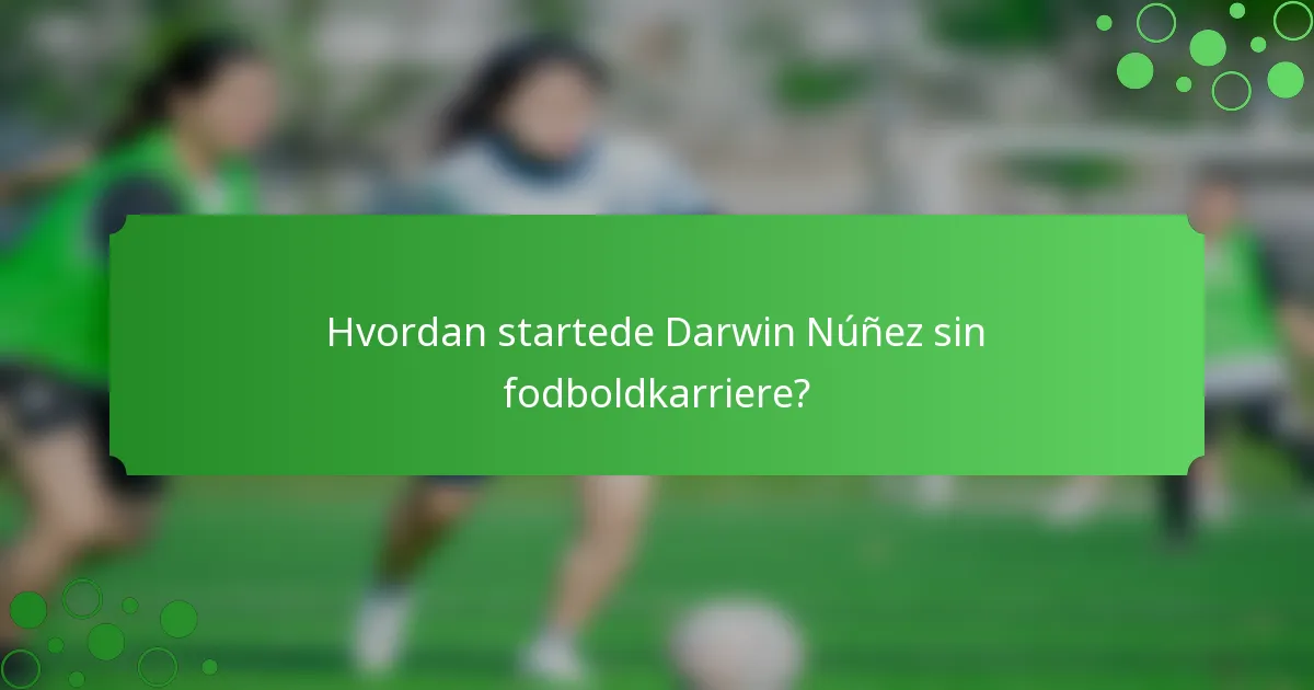 Hvordan startede Darwin Núñez sin fodboldkarriere?